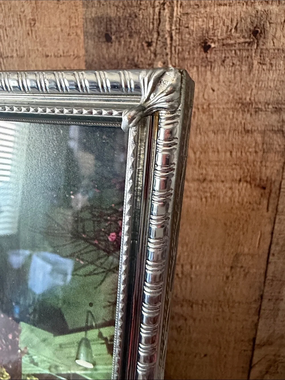 Vtg MCM Hollywood Regency Art Deco Ornate Silver Toned 8x10 Picture Frame